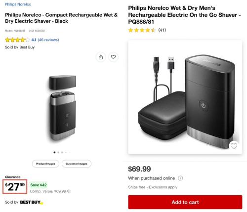 Philips Mini Shaver Now $28 at Best Buy deal at Best Buy