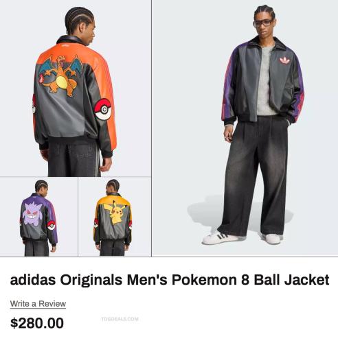 Pokémon x Adidas 8 Ball Jacket at DSG deal at DSG