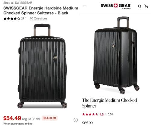 SwissGear Suitcase $195 to $54 at Target deal at Target