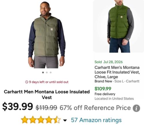 Carhartt Vest for $39 (Was $120) deal at Amazon
