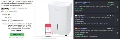 Frigidaire Dehumidifier Now $140 at Woot deal at Woot