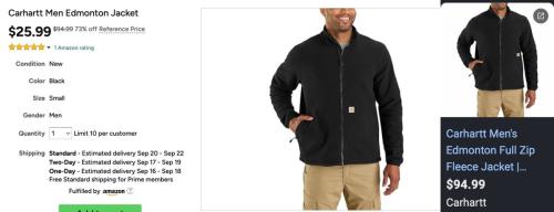 Carhartt Jacket $25 at Woot (73% Off) deal at Woot