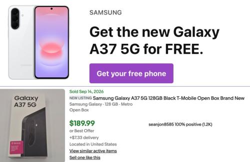Free Galaxy A37 5G with T-Mobile Promo deal at T-Mobile