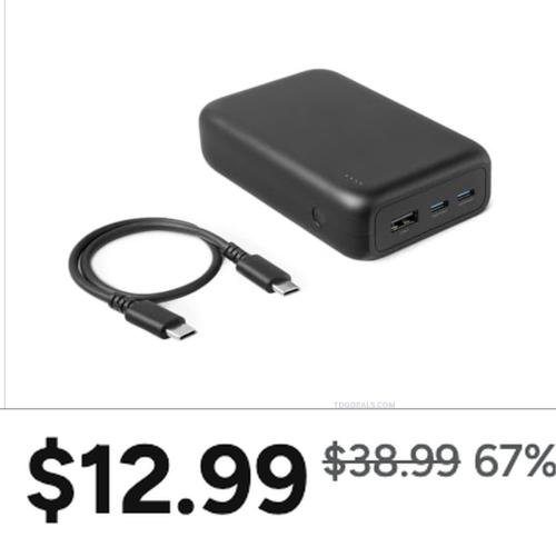 Amazon Basics 20,000mAh Power Bank Now $12.99 deal at Woot