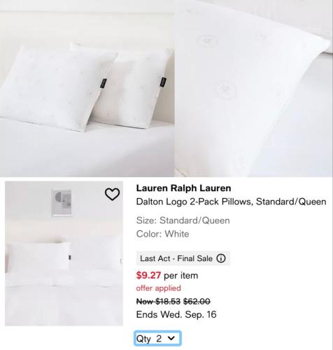 BOGO Polo Ralph Lauren Pillows - 4 for $18