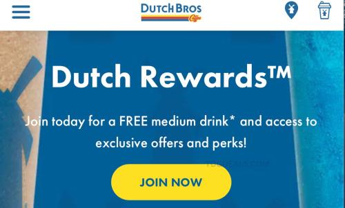 Free Medium Drink at Dutch Bros for New Members deal at Dutch Bros