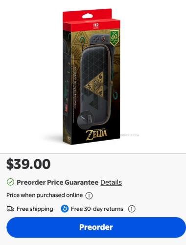 Switch 2 Zelda 40th Anniversary Carrying Case $39 deal at Walmart