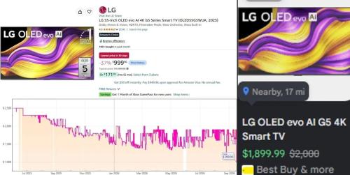 LG OLED 55-Inch TV Lowest Ever at $1000 deal at Amazon