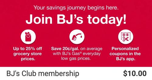 BJ's One-Year Membership for $10 (Was $60) deal at BJ's