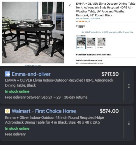 Emma + Oliver Dining Table - 73% Off at $155 deal at Amazon