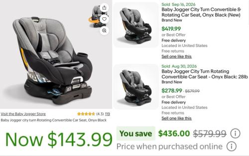 Rotating Baby Seat Drops from $580 to $143 deal at eBay