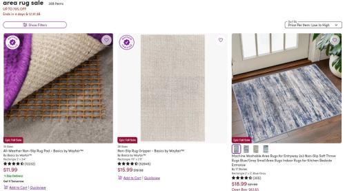 Up to 70% Off Rugs at Wayfair - From $11 deal at Wayfair