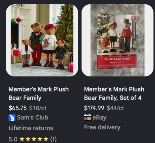 Member's Mark Plush Bear Family at Sam's Club deal at Sam's Club