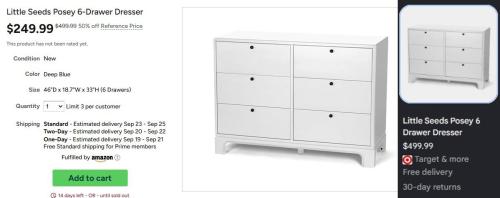 Little Seeds Posey 6-Drawer Dresser $250 (50% Off)