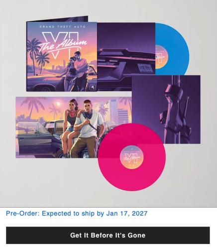 Pre-Order GTA VI Album UO Exclusive 2XLP deal at Urban Outfitters