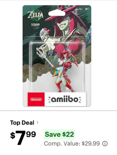 Nintendo Sidon Amiibo $7.99 at Best Buy deal at Best Buy