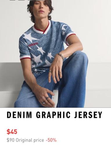 Adidas Denim Graphic Jersey for $45 deal at Adidas