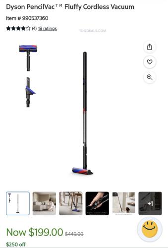 Dyson PencilVac for $200 - Over $250 Off deal at Sam's Club