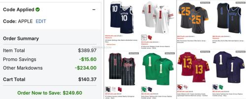 25% Off College Jerseys at Fanatics deal at Fanatics