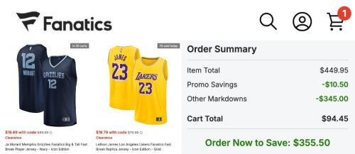 NBA Jerseys Up to 85% Off at Fanatics deal at Fanatics