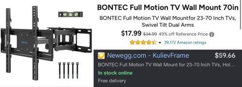 Bontec TV Wall Mount Now $17 at Woot deal at Woot