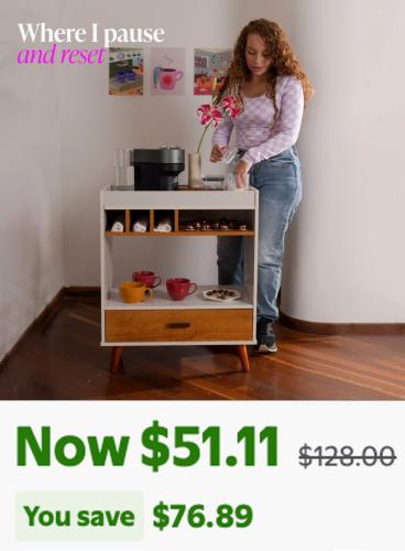 Ember Interiors Wine Bar Cabinet 60% Off deal at Walmart