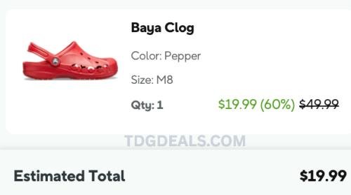 Crocs Baya Clogs $49.99 + Extra 50% Off