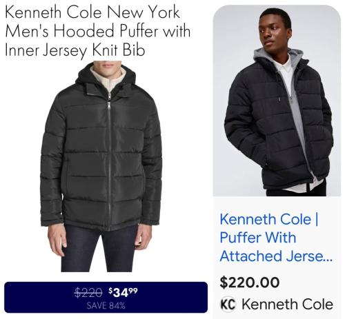 $185 Off Kenneth Cole Puffer Hoodies deal at MorningSave