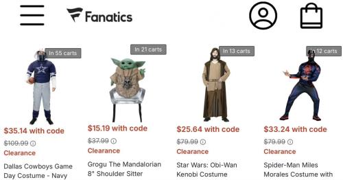 Up to 70% Off Halloween Costumes deal at Fanatics