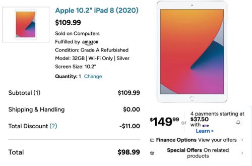 Apple iPad for $98 with Code on Woot deal at Woot
