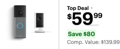 Ring Battery Doorbell 2K + Cam Bundle for $59.99 deal at Best Buy