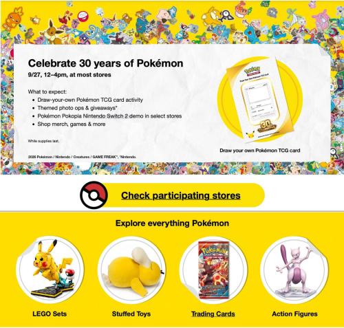Free Pokémon 30th Anniversary Event at Target deal at Target