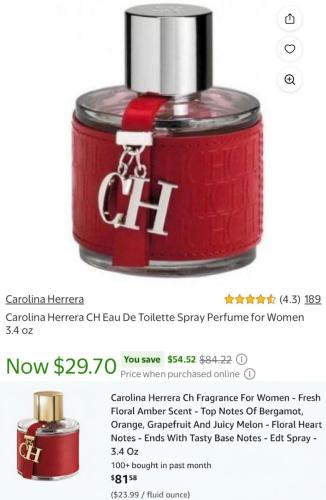 Carolina Herrera Perfume for $29 (Was $81)