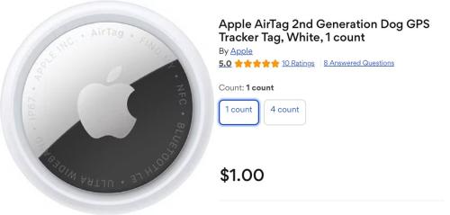 Apple AirTag for Just $1
