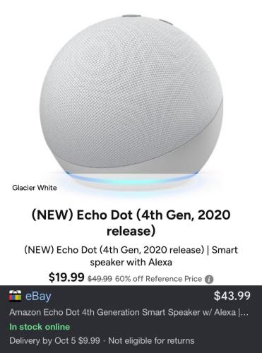 Echo Dot 4th Gen for $20 at Woot deal at Woot