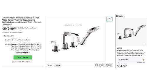 AXOR Citterio Tub Filler Set - $549.99 at Woot deal at Woot