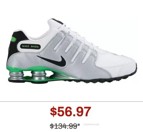 Nike Shox NZ for $56.97 (58% Off) deal at DSG