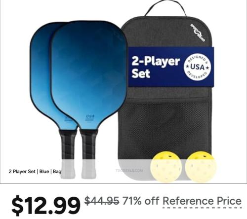 $12.99 Sport Squad Pickleball Paddle Set w/ Bag