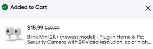 Blink Mini 2-Pack for $15.99 at Lowe's deal at Lowe's