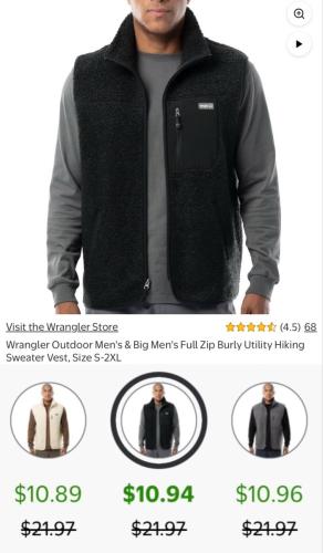 Wrangler Outdoor Vest for Only $10 deal at Walmart