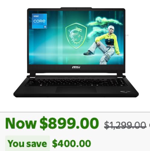 MSI Cyborg 15 RTX 5050 Laptop $899 at Walmart deal at Walmart