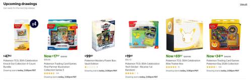 Pokémon 30th Anniversary Raffle at Walmart deal at Walmart