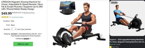 Rowing Machine for $50 at Woot - 69% Off deal at Woot