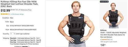 20LB Weighted Vest for $12 at Woot deal at Woot