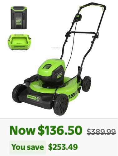 Greenworks 60V Mower Kit 65% Off deal at Walmart