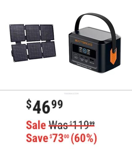 Wattbricks 120W Power Station + Solar for $46.99 deal at Tractor Supply