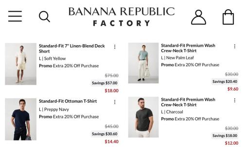 Up to 80% Off Banana Republic Men's Sale