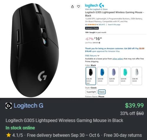 Logitech G305 for $16 at Amazon deal at Amazon