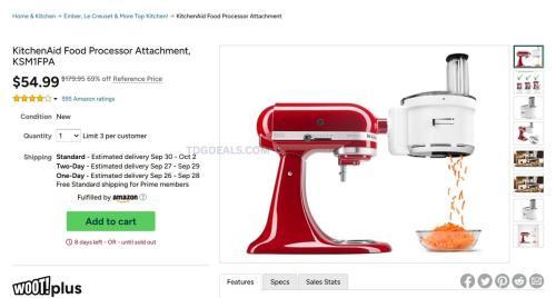 KitchenAid Food Processor Attachment 69% Off deal at Woot