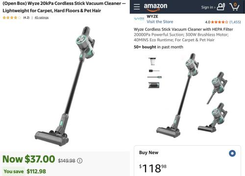 Wyze Cordless Stick Vacuum for $37 at Walmart deal at Walmart